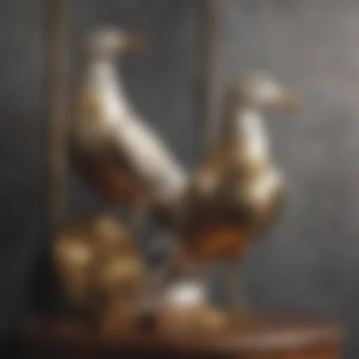 Elegant brass seagull wall decor highlighting artistic craftsmanship