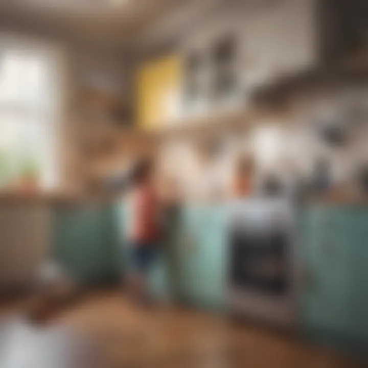 Child engaging in imaginative play with kitchen toys