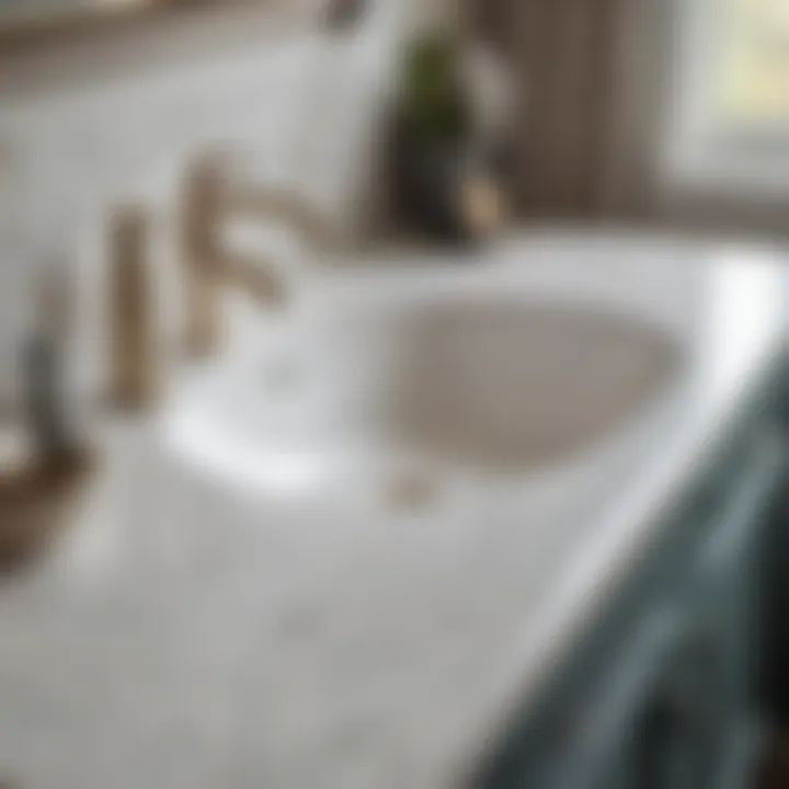 Stylish quartz bathroom sink countertop showcasing beauty and durability