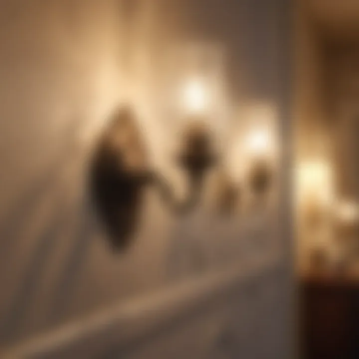 Warm light effect created by crystal wall sconces