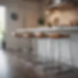 Contemporary counter stools in a sleek kitchen setting