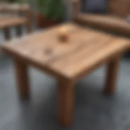 Elegant outdoor center table made from reclaimed wood