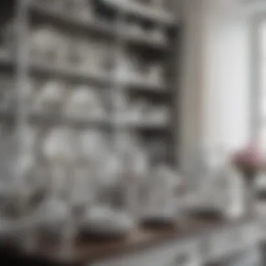 Elegant Display of Tableware Elegant mirrored china hutch showcasing fine china and glassware.