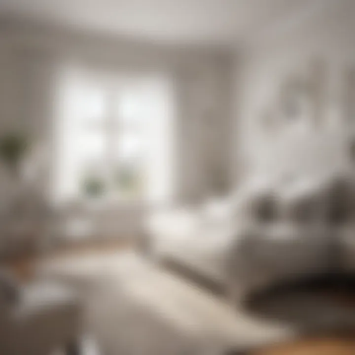 White chair bed in a cozy guest room setup