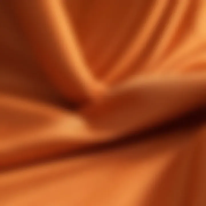 Close-up of orange fabric texture for curtains