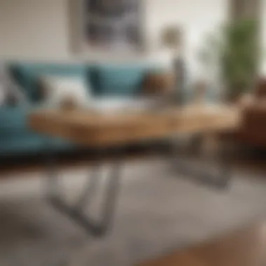 Elegant wooden lap table desk in a modern living room setting