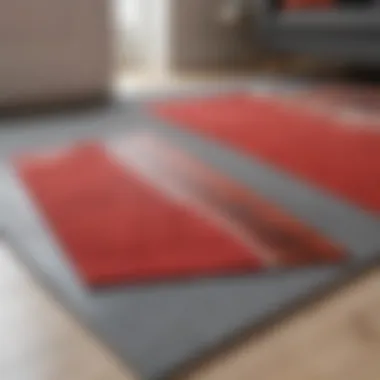 Comparison of different types of vinyl carpet protectors on display