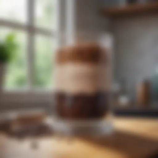 Elegant glass jar used for storing coffee beans