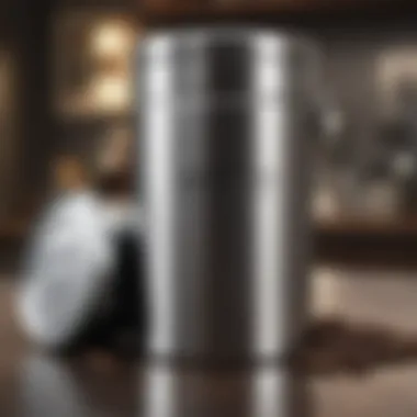 Sleek Stainless Steel Coffee Canister Modern stainless steel canister for coffee preservation