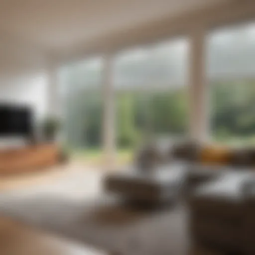 Luxury automatic blinds in a modern living room setting